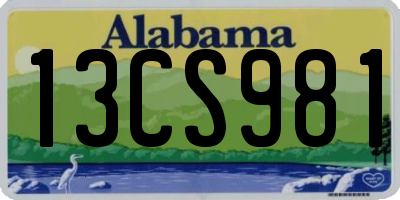 AL license plate 13CS981