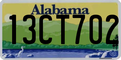 AL license plate 13CT702