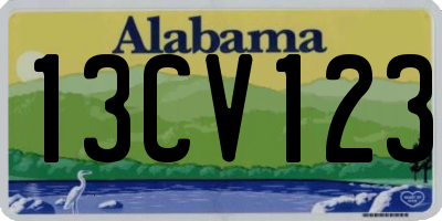 AL license plate 13CV123