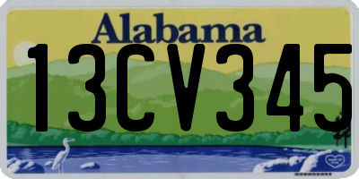 AL license plate 13CV345