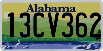AL license plate 13CV362