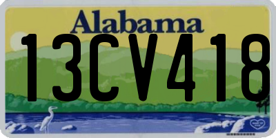AL license plate 13CV418