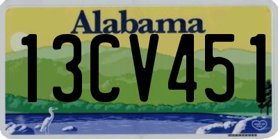 AL license plate 13CV451