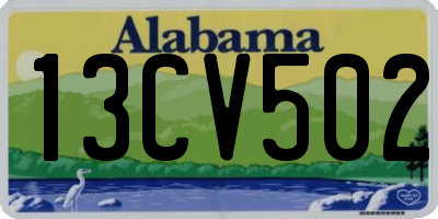 AL license plate 13CV502