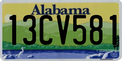 AL license plate 13CV581