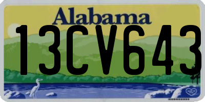 AL license plate 13CV643