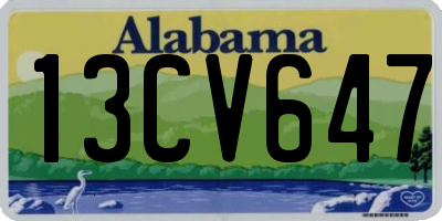 AL license plate 13CV647