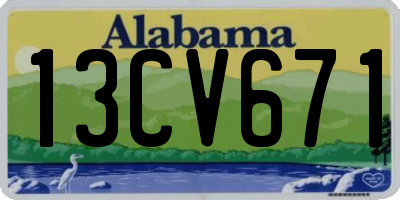 AL license plate 13CV671