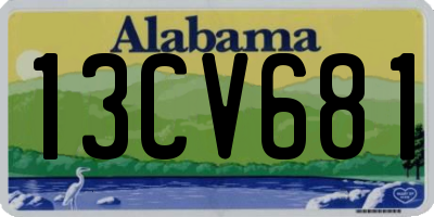 AL license plate 13CV681