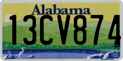 AL license plate 13CV874