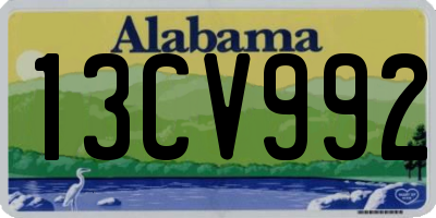 AL license plate 13CV992