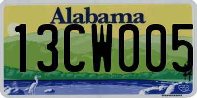 AL license plate 13CW005