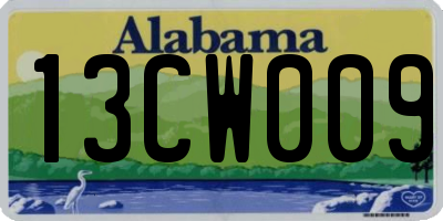 AL license plate 13CW009