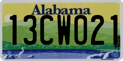 AL license plate 13CW021
