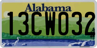 AL license plate 13CW032