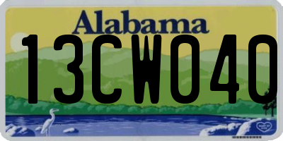 AL license plate 13CW040