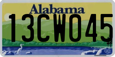 AL license plate 13CW045