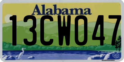 AL license plate 13CW047