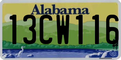AL license plate 13CW116