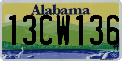 AL license plate 13CW136