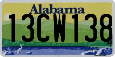 AL license plate 13CW138