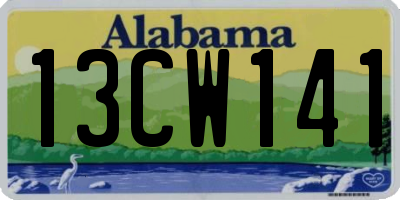 AL license plate 13CW141