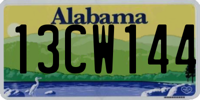 AL license plate 13CW144
