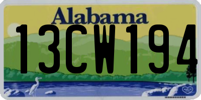 AL license plate 13CW194