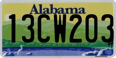 AL license plate 13CW203