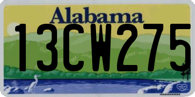 AL license plate 13CW275