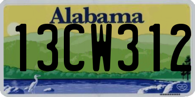 AL license plate 13CW312
