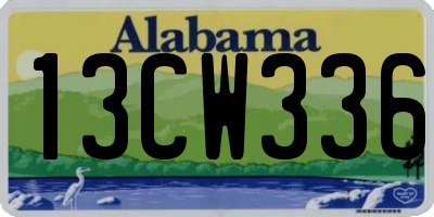 AL license plate 13CW336