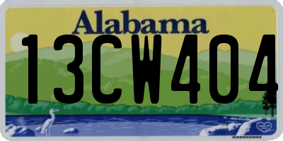 AL license plate 13CW404