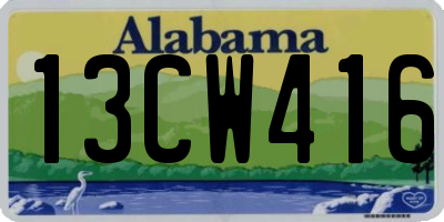 AL license plate 13CW416