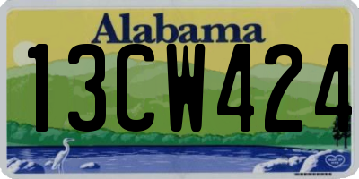 AL license plate 13CW424