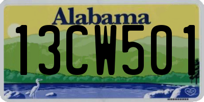 AL license plate 13CW501