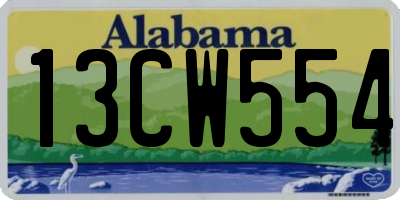 AL license plate 13CW554