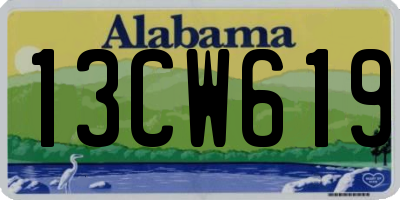 AL license plate 13CW619