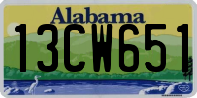 AL license plate 13CW651