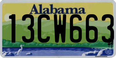 AL license plate 13CW663
