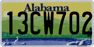 AL license plate 13CW702