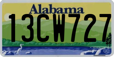 AL license plate 13CW727