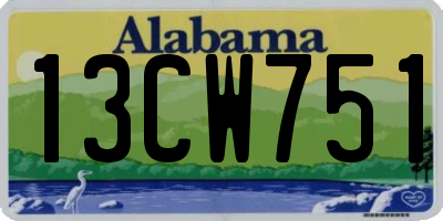 AL license plate 13CW751