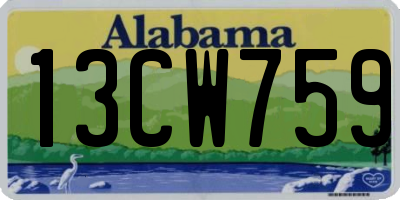 AL license plate 13CW759