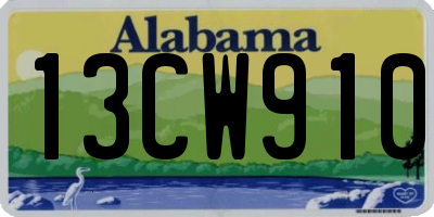 AL license plate 13CW910