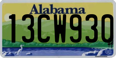 AL license plate 13CW930