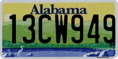 AL license plate 13CW949