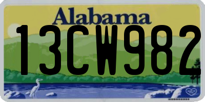 AL license plate 13CW982