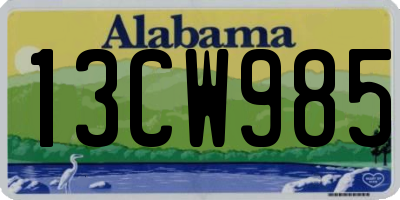 AL license plate 13CW985