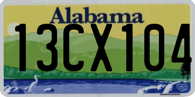 AL license plate 13CX104